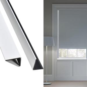 100% Blackout PVC Light Blockers for Window Shades and Blinds - Block Along The Sides of Blackout Blinds Great for Bedroom Nursery, Blocking Strips (White, 58.5", 2pcs)