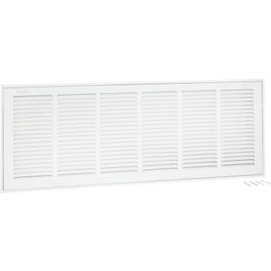 EZ-FLO 30 x 10 Inch (Duct Opening) Return Air Vent Cover for Wall or Ceiling, Solid Steel Return Air Filter Grille, HVAC Vent Cover, White, 61672
