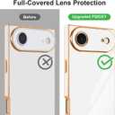 Designed for iPhone Air Case Rectangle, Works with Magnetic Wireless Charging, Full Lens Protection, Flexible TPU Electroplated Edge for Women Men Phone Case for iPhone Air White (Air 6.5inch)