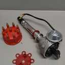 Ignition Distributor w/Red Cap & Rotor Replacement for Chevy SBC BBC 283 305 327 350 454 V8 R2R Two-Wire Installation