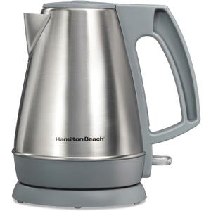Hamilton Beach 1 Liter Electric Kettle, Water Boiler & Heater, Fast 1500 Watts, BPA Free Interior, Cordless Serving, Auto-Shutoff and Boil-Dry Protection, Cord Wrap, Stainless Steel (41065)