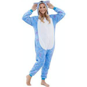 Adult Onesie Halloween Costume Unisex Animal Pajamas Cosplay One Piece Sleepwear for Women and Men (L)