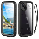 Waterproof Phone Case Compatible with iPhone 13, IP68 Waterproof Shockproof Dust-Proof Phone Case with Built in Screen Protector, Full Body Protective Case (Black, iPhone 13)