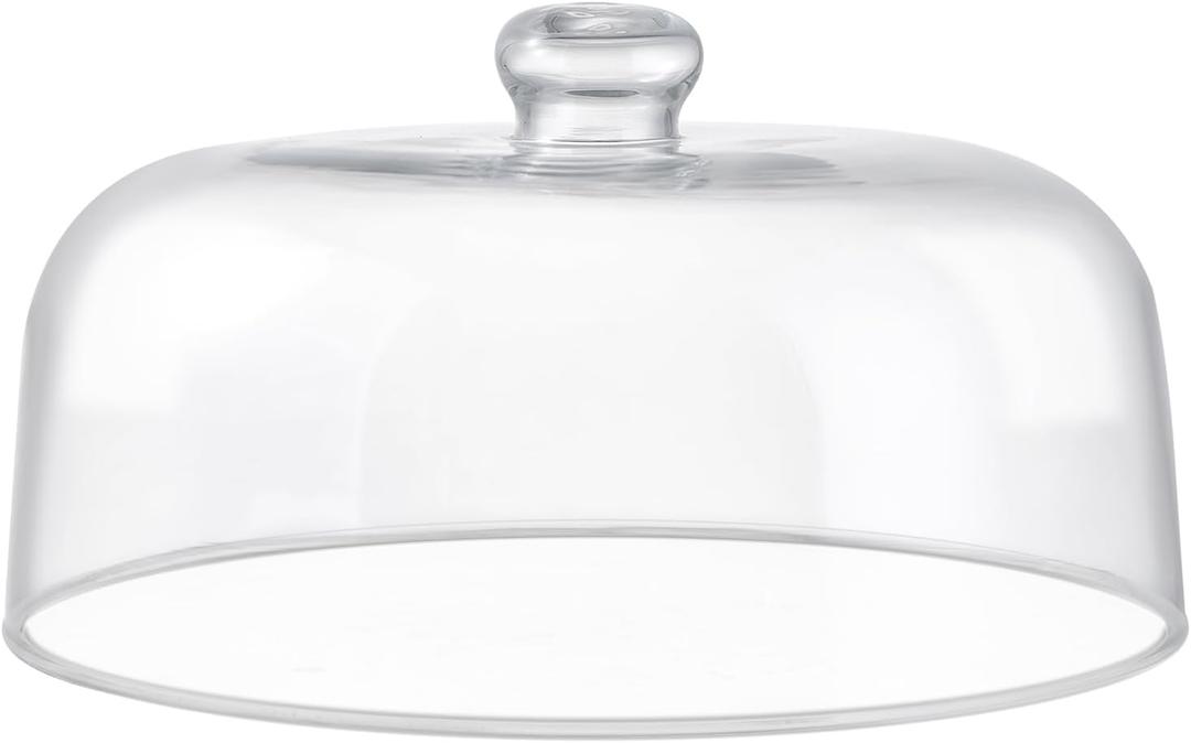11 inch Glass Cake Dome Cover for Cake Stand, Clear Round Cake Stand Lid Cover for Cake Food Dessert Display