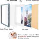 wyooxoo 16x20 Picture Frame, Rustic Blue Solid Wood Photo Frames -Display 11x14 Photos with Mat or 16x20 Without - Horizontal and Vertical for Wall, 16x20 - 1 Pack