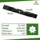 Parts Camp 2 Pack GY20850 GX22151 Lawn Mower Blades for John Deere 42" Deck