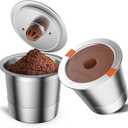 RETHONE K Cup Reusable Coffee Pods, Stainless Steel Reusable K Cups Compatible with Keurig 1.0 & 2.0 Coffee Machines Brewers Refillable K Cups (2 Pack)