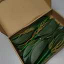12 Pcs Faux Phalaenopsis Orchids Leaves Artificial Orchids Leaves 9 Inch Green Leaf Plants Green Faux Leaf Latex Cymbidium Stems for Flowers Arrangements Pot Decor