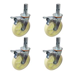 8"x 2" Scaffolding Caster Wheels with Dual Locking Swivel Stem Casters, 360 Degree Rotation, 4400 LB Capacity, 4 Packs