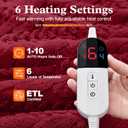 Electric Heated Blanket Twin Size - Jacquard Shaggy Sherpa 62"x84" Fast Heating Bed Blankets with 6 Heating Levels & 10 Hours Auto Off, Over-Heated Protection ETL, Red