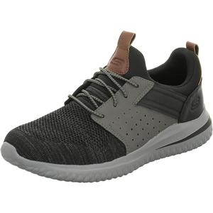 Skechers Men's Delson 3.0 Cicada Sneaker (11, Black/Grey)