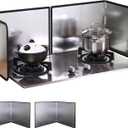 2 Pieces 2 Sided Grease Splatter Guard Foldable Splatter Guard for Stove Stainless Steel Oil Splatter Screens Backsplash for Wall Gas Range Frying Pan Camping(Size:11.815.7inches)