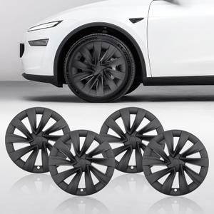 Model Y Wheel Covers 20 inch Juniper Helix 2.0 2025 2026, 20" Matte Black Wheel Protector Compatible with Tesla Model Y Accessories 2025 2026 (Refreshed Juniper Only 4PCS)