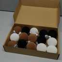 15 Pcs Velvet Christmas Ornaments 2.36 Inch Neutral Shatterproof Plastic Velvet Balls Flocked Ornaments for Christmas Tree Hanging Decorations (Black,White,Brown)