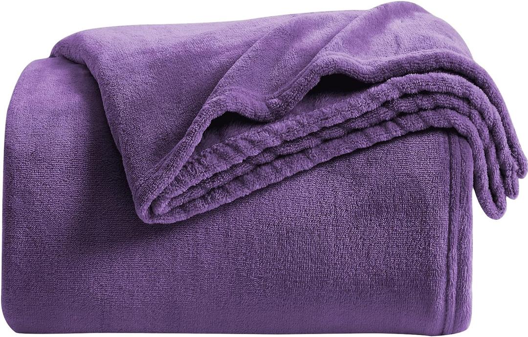 KMUSET Super Soft Throw Blanket Premium Silky Flannel Fleece Throw Size Purple Microfiber Lightweight Blanket All Season Use (Throw(50"x60"))