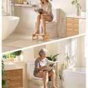 AmazerBath 7 Inches Bamboo Toilet Stool Squat for Adult, Foldable Squatting Potty Stools for Bathroom, 0.79" Thickness Poop Stool with Non-Slip Strip, Space-Saving, No Assembly Required, Natural Color