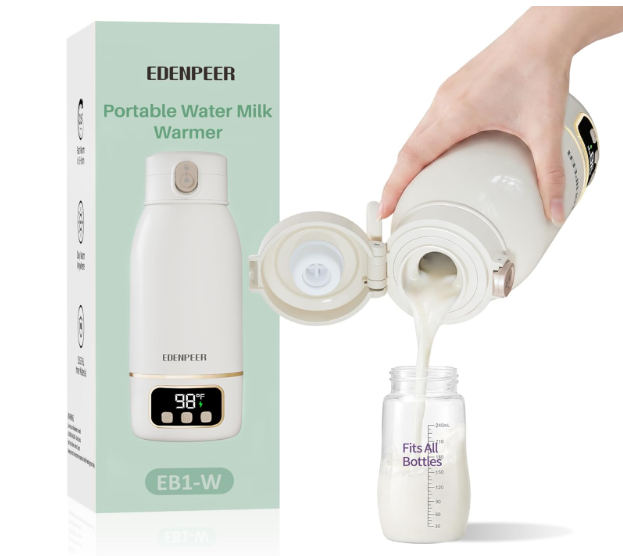 Portable Bottle Warmer for Travel, Fast Baby Bottle Warmer Portable with Precise Temperature Control, 17 OZ Milk Warmer, LeakProof Cordless Breastmilk Warmer, Fits Most Baby Bottles for On the Go