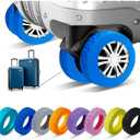 Luggage Wheel Covers, Luggage Wheel Protector Covers for 2-2.4 inches Wheels SuitcasesAnti-Scratch & Noise Reduction Design, Silicone MaterialDurable Travel Case Accessories (8, blue)