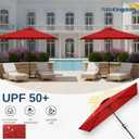 6.5'x10' Rectangular Patio Outdoor Umbrella,Large Coverage with Push-Button Tilt & UV Protection,Sturdy Ribs for Deck,Lawn,Pool,Backyard, 6.5 feet by 10 feet