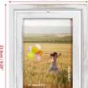 Egofine 2 Pack 5x7 Rotating Floating Picture Frames,Double-Sided Display with HD Glass Front Wooden Distressed Frame for Vertical or Horizontal Tabletop Display, White