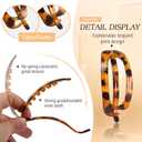 6 PCS Flat Claw Clips for Women, French Flat Claw Clip, Tortoise Shell Flat Hair Clip for Thin Thick Hair, Lay Down Claws Clips, Medium Classic Hair Barrettes