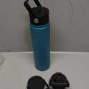 Konokyo Insulated Water Bottle 24oz Stainless Steel Sport Bottles with 3 Lids,Light Blue