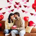 3 x Valentines Heart Garland Banner, Pre-Strung - Valentines Decorations - Valentines Banner Garland- Anniversary Wedding Birthday Party Decorations - Outdoor Home Hanging galentine's Day Decor