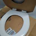 Mayfair Linden Slow Close Toilet Seat, Non Slip Heavy Duty Wood, Easy Install, Round, White