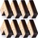 Geelin 8 Pack Wooden Furniture Risers 1 Inch High LShaped Bed Risers with Metal Screws and Anti-Slip Pads Furniture Legs Couch Legs Replacement Sofa Feet for Coffee Table Bed Dresser (Walnut Color)