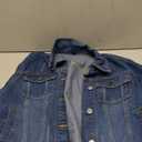 AMEBELLE Women's 3/4 Sleeve Strech Distress Slim Crop Denim Jean Trucker Jacket (Large, Dark Blue)