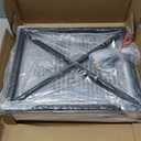 Vinyl Record Storage, Vinyl Record Holder Up to 80-100 Albums,4-Compartment Record Player Stand for Magazine, Book, CD, Files, Albums (12.2"D x 16.14"W x 14.3"H, X Style)