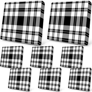 Newwiee 8 Pcs Outdoor Stretch Cushion Cover Plaid Patio Chair Cushion Covers Replacement Furniture Couch Sofa Slipcovers Seat Soft Flexibility Protector Washable (Black White) Newwiee 8 Pcs Outdoor Stretch Cushion Cover Plaid Patio Chair Cushion Covers Replacement Furniture Couch Sofa Slipcovers Seat Soft Flexibility Protector Washable (Black White)