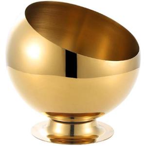 Gold Stainless Steel Spherical Sugar Bowl Seasoning Jar Mints Holder Bowl
