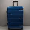 Coolife Luggage Expandable(only 28") Suitcase PC+ABS Spinner Built-In TSA lock 20in 24in 28in Carry on (Caribbean Blue., L(28in).)