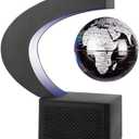Floating globe, Magnetic Levitating Geographic Globes with LED Lights, Desk Spinning Rotating Globes for Kids, Men and Family (Black, 4 INCH)