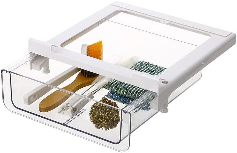 vacane Organizador de cesta para debajo del estante, cajn de almacenamiento extrable para debajo del gabinete, soporte colgante para armario, despensa, cocina, ahorro de espacio adicional