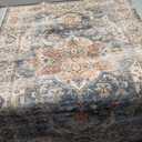 Madane Washable Area Rug 2x3, Small Entryway Rug Non-Slip Vintage Door Mat Indoor Entrance, Low Pile Floor Carpet for Inside Front Door Bedroom Kitchen Entry Laundry (2'x3', Navy)