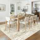 RELEANY Washable Area Rugs 5'x7' Non-Slip Modern Abstract Soft for Living Room Entryway Bedroom Nursery, Print Pattern, Beige Cream Brown