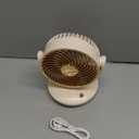 Small Oscillating Fan, 2025 New Mini Desk Table Fans for for Bedroom Dorm, 3-Speed Rechargeable Portable Air Circulator for Cooling Sleep, Quiet Bedside Fan for Office Desk, Dorm Room Essentials