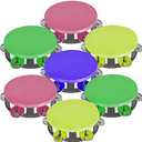 ArtCreativity Neon Tambourines for Kids, Set of 10, Percussion Musical Instruments for Boys and Girls, Durable Plastic and Metal Noise Makers, Birthday Party Favors and Goodie Bag Fillers, 4 Colors