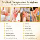 Compression Pantyhose for Women, Medical Graduated Compression Tights Men, 15-20 mmHg High Waist Compression Leggings, Closed Toe Compression Stockings, Support Hoses for Edema, Varicose Veins, Small