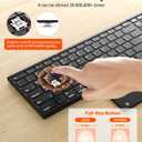 Foldable Bluetooth Keyboard with Touchpad & Number Pad, 3 Devices (2.4G+BTx2) Fold Portable Keyboard, Full Size Key Large Trackpad Wireless Travel Rechargeable Keyboards for Android Windows iOS Tablet