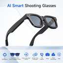 AI Smart Glasses with Camera, 1080P Video Recording Glasses, 8MP Camera Glasses, Real Time Translation, ChatGPT AI Voice Assistant, Open-Ear Audio,4-level electrochromic sunglasses for Men Women