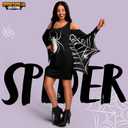 Spooktacular Creations Spider Woman Costume, Bat Costume Adult Women for Halloween Dress Up Party (XX-Large, Black)