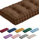 Bench Cushions for Indoor Furniture 42x16 in Velvet Kitchen Dining Piano Window Seat Cushion, Tufted Patio Porch Swing Thicken Bench Pad Memory Foam(Brown)