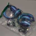 Two (2) iClever BTH12 Kids Bluetooth Headphones,Colorful LED Lights Kids Headphones Wireless,74/85dBA Safe Volume,85H Playtime,Fast Charging,Bluetooth 5.2,Over Ear,Built-in Mic for iPad/Tablet/Airplane,Blue