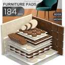 2 x 184 PCS Felt Furniture Pads, Chair Leg Floor Protectors, Furniture Sliders for Hardwood Floors, Cabinet Bumpers, Anti Scratch, Reduce Noise(Brown & Beige)