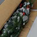 Natreecrown Pre-Lit Artificial Christmas Garland, Snowflake Wreath, White Lights 50, Decorated with Pine Cones, Berry Clusters, Plug in, Christmas Decorations, 9 Feet