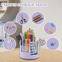 2 x 360Degree Rotating Desk Organizer, 10 Slots Pencil Pen Holder for Desktop, Cute Rotating Desk Pen Organizer Storage Caddy for Office, School, Home, Art Supply, Teacher (Purple)