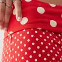 Mxiqqpltky Polka Dot Foldover Shorts for Women Low Waist Bodycon Mini Shorts Y2k Striped Fold Over Pajama Bottoms Loungewear (Large, Red White)